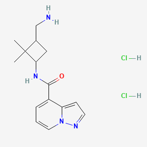 molecular formula C15H22Cl2N4O B13634968 N-[3-(aminomethyl)-2,2-dimethylcyclobutyl]pyrazolo[1,5-a]pyridine-4-carboxamidedihydrochloride,Mixtureofdiastereomers 