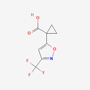 molecular formula C8H6F3NO3 B13634969 1-[3-(Trifluoromethyl)-1,2-oxazol-5-yl]cyclopropane-1-carboxylicacid 