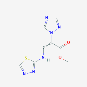 methyl (E)-3-(1,3,4-thiadiazol-2-ylamino)-2-(1H-1,2,4-triazol-1-yl)-2-propenoate