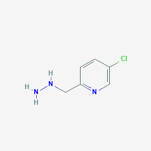 molecular formula C6H8ClN3 B13634982 5-Chloro-2-(hydrazinylmethyl)pyridine 