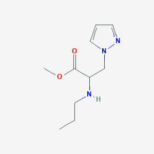 molecular formula C10H17N3O2 B13635000 Methyl 2-(propylamino)-3-(1h-pyrazol-1-yl)propanoate 