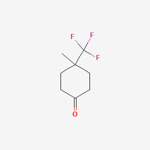 molecular formula C8H11F3O B13635017 4-Methyl-4-(trifluoromethyl)cyclohexan-1-one 