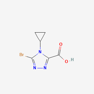 molecular formula C6H6BrN3O2 B13635022 5-bromo-4-cyclopropyl-4H-1,2,4-triazole-3-carboxylic acid 