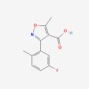 molecular formula C12H10FNO3 B13635039 3-(5-Fluoro-2-methylphenyl)-5-methylisoxazole-4-carboxylic acid 