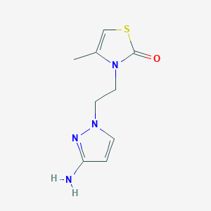 molecular formula C9H12N4OS B13635048 3-(2-(3-Amino-1h-pyrazol-1-yl)ethyl)-4-methylthiazol-2(3h)-one 