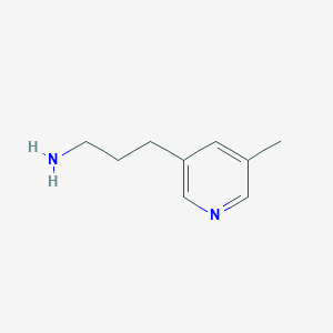 molecular formula C9H14N2 B13635056 3-(5-Methylpyridin-3-yl)propan-1-amine 