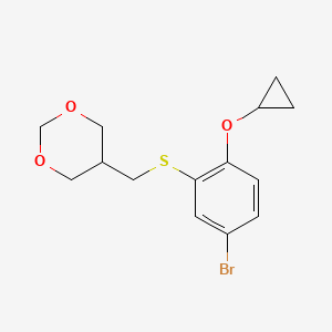 5-{[(5-Bromo-2-cyclopropoxyphenyl)sulfanyl]methyl}-1,3-dioxane