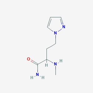 molecular formula C8H14N4O B13635102 2-(Methylamino)-4-(1h-pyrazol-1-yl)butanamide 