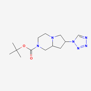 molecular formula C13H22N6O2 B13635124 tert-butyl 7-(1H-1,2,3,4-tetrazol-1-yl)-octahydropyrrolo[1,2-a]piperazine-2-carboxylate 