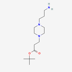 molecular formula C14H29N3O2 B13635157 Tert-butyl 3-[4-(3-aminopropyl)piperazin-1-yl]propanoate 