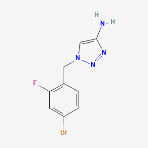 molecular formula C9H8BrFN4 B13635173 1-(4-Bromo-2-fluorobenzyl)-1h-1,2,3-triazol-4-amine 