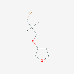 molecular formula C9H17BrO2 B13635177 3-(3-Bromo-2,2-dimethylpropoxy)tetrahydrofuran 