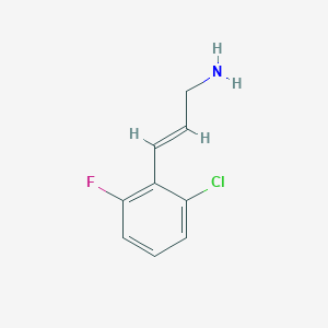 molecular formula C9H9ClFN B13635193 3-(2-Chloro-6-fluorophenyl)prop-2-en-1-amine 