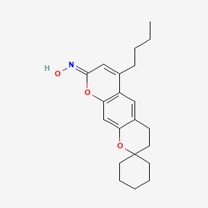 molecular formula C21H27NO3 B13635206 N-{6'-butyl-4',8'-dihydro-3'H-spiro[cyclohexane-1,2'-pyrano[3,2-g]chromen]-8'-ylidene}hydroxylamine 