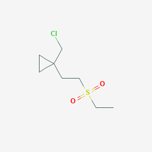 molecular formula C8H15ClO2S B13635232 1-(Chloromethyl)-1-(2-(ethylsulfonyl)ethyl)cyclopropane 