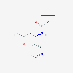 (3S)-3-{[(tert-butoxy)carbonyl]amino}-3-(6-methylpyridin-3-yl)propanoic acid