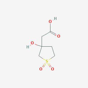 molecular formula C6H10O5S B13635302 2-(3-Hydroxy-1,1-dioxidotetrahydrothiophen-3-yl)acetic acid 