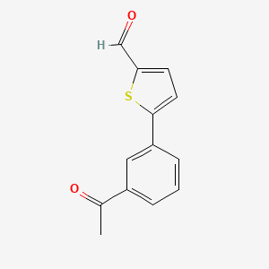 molecular formula C13H10O2S B13635305 5-(3-Acetylphenyl)thiophene-2-carbaldehyde 