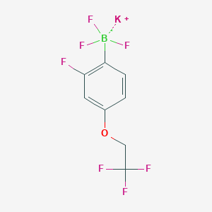 molecular formula C8H5BF7KO B13635315 Potassium trifluoro[2-fluoro-4-(2,2,2-trifluoroethoxy)phenyl]boranuide 