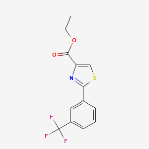 molecular formula C13H10F3NO2S B1363533 Ethyl 2-[3-(trifluoromethyl)phenyl]-1,3-thiazole-4-carboxylate CAS No. 132089-39-5