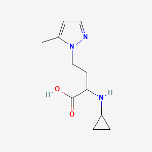 molecular formula C11H17N3O2 B13635332 2-(Cyclopropylamino)-4-(5-methyl-1h-pyrazol-1-yl)butanoic acid 