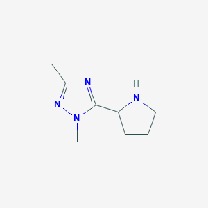 molecular formula C8H14N4 B13635389 1,3-Dimethyl-5-(pyrrolidin-2-yl)-1h-1,2,4-triazole 