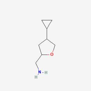 molecular formula C8H15NO B13635395 (4-Cyclopropyloxolan-2-yl)methanamine 