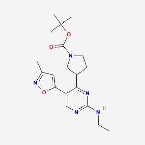 Tert-butyl3-[2-(ethylamino)-5-(3-methyl-1,2-oxazol-5-yl)pyrimidin-4-yl]pyrrolidine-1-carboxylate