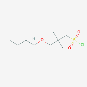 molecular formula C11H23ClO3S B13635422 2,2-Dimethyl-3-((4-methylpentan-2-yl)oxy)propane-1-sulfonyl chloride 