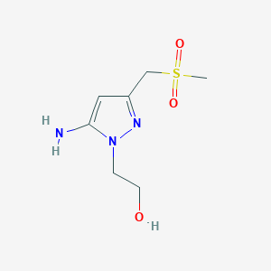 2-(5-Amino-3-((methylsulfonyl)methyl)-1h-pyrazol-1-yl)ethan-1-ol