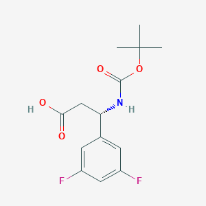 molecular formula C14H17F2NO4 B13635446 (S)-3-((tert-Butoxycarbonyl)amino)-3-(3,5-difluorophenyl)propanoic acid CAS No. 1241684-09-2