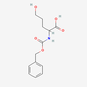 molecular formula C13H17NO5 B13635459 N-Cbz-5-hydroxy-DL-norvaline 