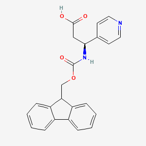 molecular formula C23H20N2O4 B13635472 (S)-3-((((9H-Fluoren-9-yl)methoxy)carbonyl)amino)-3-(pyridin-4-yl)propanoic acid 