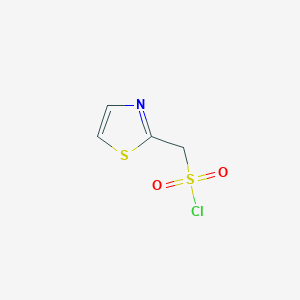 molecular formula C4H4ClNO2S2 B13635474 Thiazol-2-ylmethanesulfonyl chloride 