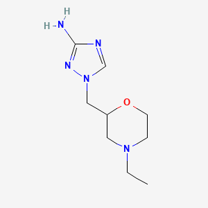 molecular formula C9H17N5O B13635486 1-((4-Ethylmorpholin-2-yl)methyl)-1h-1,2,4-triazol-3-amine 