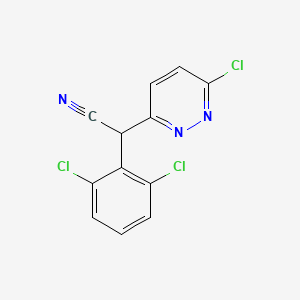 molecular formula C12H6Cl3N3 B1363549 2-(6-Chloropyridazin-3-yl)-2-(2,6-dichlorophenyl)acetonitrile CAS No. 209412-06-6