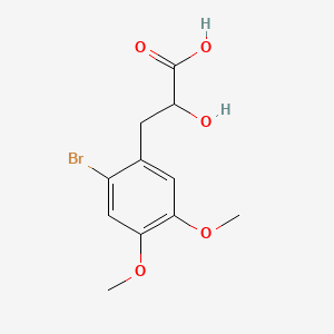 molecular formula C11H13BrO5 B13635504 3-(2-Bromo-4,5-dimethoxyphenyl)-2-hydroxypropanoic acid 