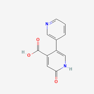 molecular formula C11H8N2O3 B13635513 2-oxo-5-pyridin-3-yl-1H-pyridine-4-carboxylic acid CAS No. 1214363-17-3