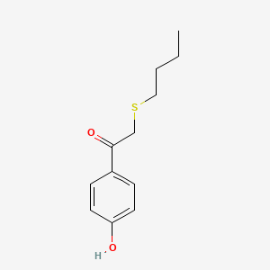 molecular formula C12H16O2S B13635524 2-(Butylthio)-1-(4-hydroxyphenyl)ethan-1-one 