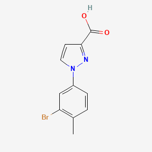 molecular formula C11H9BrN2O2 B13635566 1-(3-Bromo-4-methylphenyl)-1h-pyrazole-3-carboxylic acid 