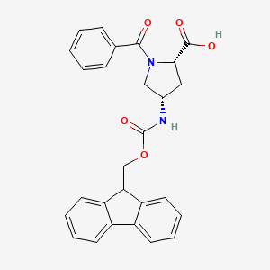 molecular formula C27H24N2O5 B1363557 Fmoc-(2S,4S)-4-amino-1-benzoyl-pyrrolidine-2-carboxylic acid CAS No. 204321-85-7