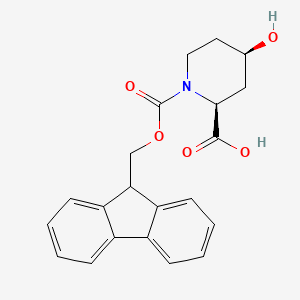 molecular formula C21H21NO5 B1363559 (2S,4R)-Fmoc-4-hydroxypiperidine-2-carboxylic acid CAS No. 653589-37-8