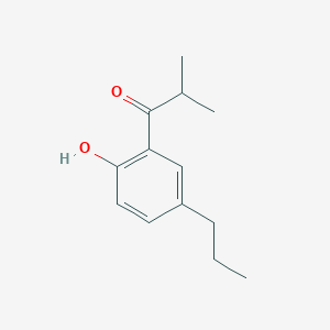 molecular formula C13H18O2 B13635594 1-(2-Hydroxy-5-propylphenyl)-2-methylpropan-1-one 