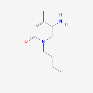 molecular formula C11H18N2O B13635628 5-Amino-4-methyl-1-pentylpyridin-2(1h)-one 