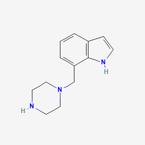 molecular formula C13H17N3 B13635631 7-(piperazin-1-ylmethyl)-1H-indole 