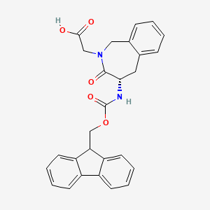 molecular formula C27H24N2O5 B1363564 (S)-Fmoc-4-氨基-2-羧甲基-1,3,4,5-四氢-2H-[2]-苯并氮杂卓-3-酮 CAS No. 264273-08-7