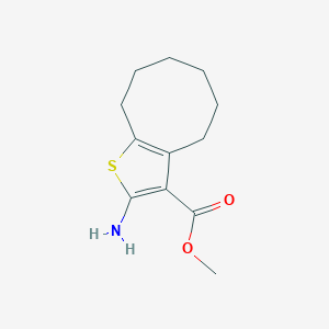 molecular formula C12H17NO2S B1363566 Methyl 2-amino-4,5,6,7,8,9-hexahydrocycloocta[b]thiophene-3-carboxylate CAS No. 350996-90-6