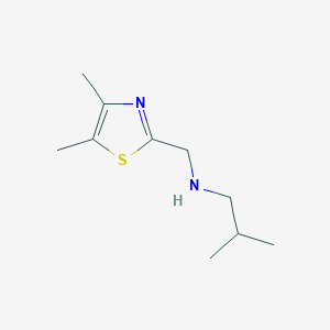 molecular formula C10H18N2S B13635663 n-((4,5-Dimethylthiazol-2-yl)methyl)-2-methylpropan-1-amine 