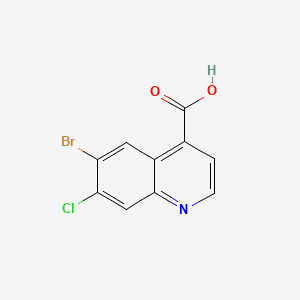 molecular formula C10H5BrClNO2 B13635676 6-Bromo-7-chloro-4-quinolinecarboxylic acid 