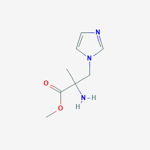 molecular formula C8H13N3O2 B13635697 Methyl 2-amino-3-(1h-imidazol-1-yl)-2-methylpropanoate 